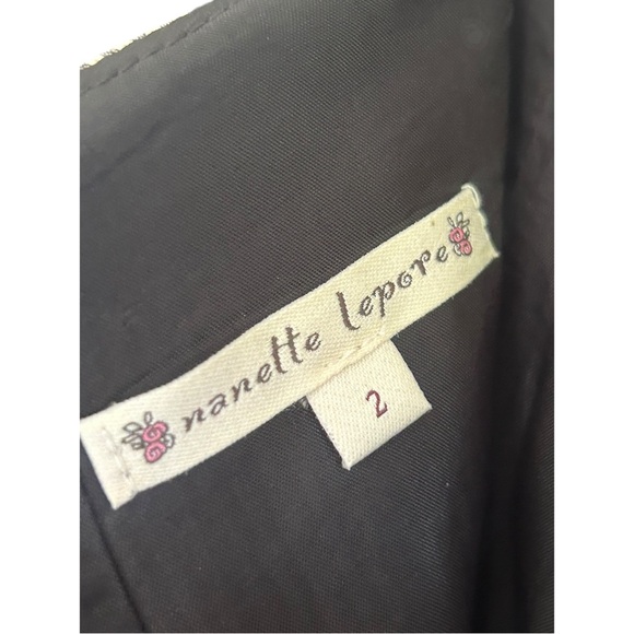 Nanette Lepore striped vintage godet skirt Sz 2 - Picture 7 of 7